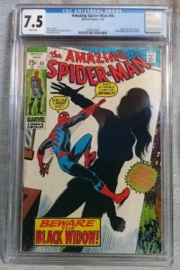 Amazing Spider-man #86 CGC 7.5 First Black Widow Black Costume