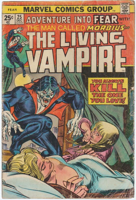 ADVENTURE INTO FEAR WITH THE MAN CALLED MORBIUS THE LIVING VAMPIRE #25 MARVEL