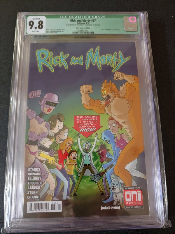 ​RICK & MORTY #37 CGC 9.8 MORE GREAT ART EDITION VARIANT SIGN & SKETCH