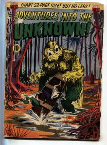 ADVENTURES INTO THE UNKNOWN #24--Pre-code horror--Swamp monster--comic book