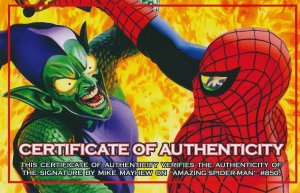 AMAZING SPIDER MAN #49 MIKE MAYHEW SIGNED SET OF TWO W/COA MARVEL COMICS EB202