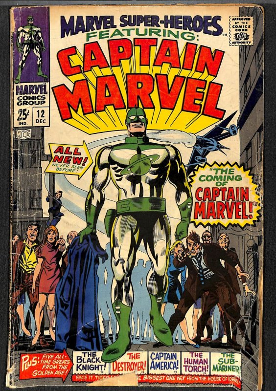 Marvel Super-Heroes #12 GD- 1.8 1st Captain Marvel! Comics