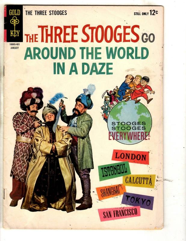 Lot Of 4 The Three Stooges Gold Key Comic Books # 11 19 In Orbit World Daze JL30