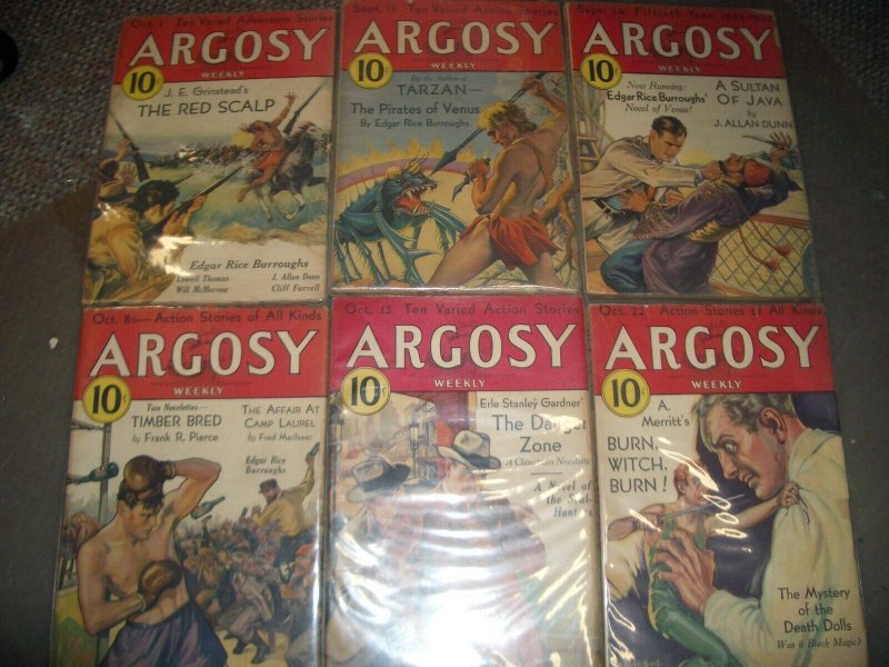 ARGOSY PULP LOT 1932-PIRATES OF VENUS-RICE BURROUGHS VG+