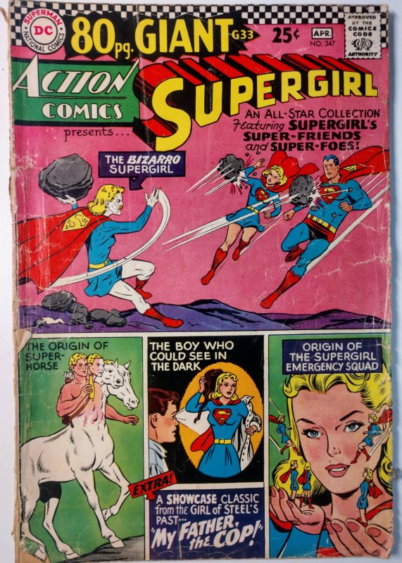 Action Comics #347 (1.5, 1967) 1st App of Bizarro Supergirl and Bizarro Jr.