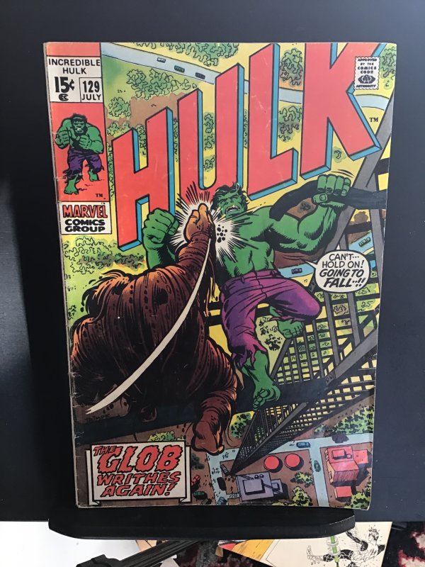 The Incredible Hulk #129 (1970) mid grade 1st glob! FN Wow!