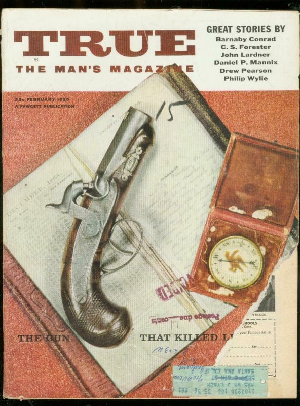 TRUE MAGAZINE-FEB 1959-LINCOLN DEATH GUN-DEAN CORNWELL- G-