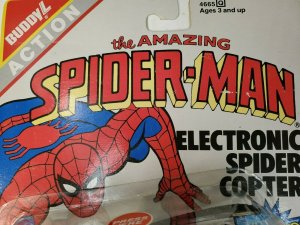  Spider-Man Electronic Spider Copter Helicopter Buddy L  NEW NM   1990       