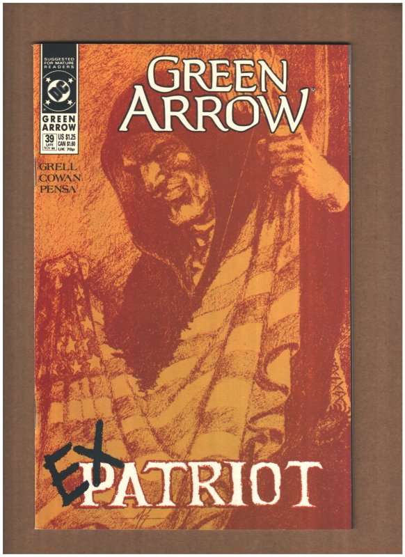 Green Arrow #39 DC Comics 1990 Mike Grell NM- 9.2