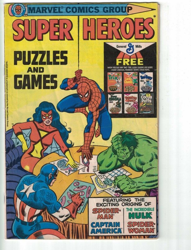 Super Heroes Puzzles and Games #1 VG; Marvel | low grade comic - save on shippin