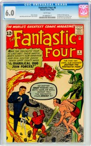 Fantastic Four #6 CGC Graded 6.0 1st Marvel villain team-up. 2nd appearance o...