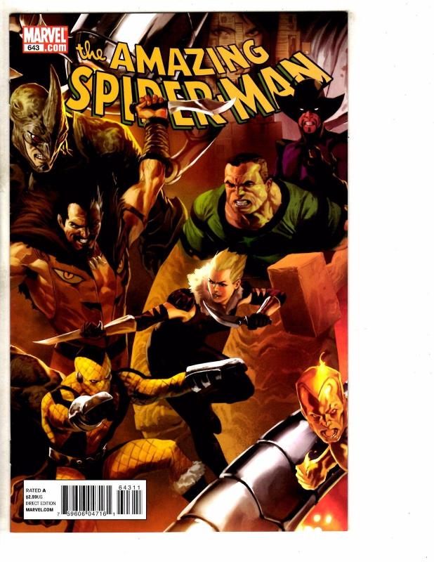 5 Amazing Spider-Man Marvel Comic Books # 642 643 644 645 646 1st Prints J269