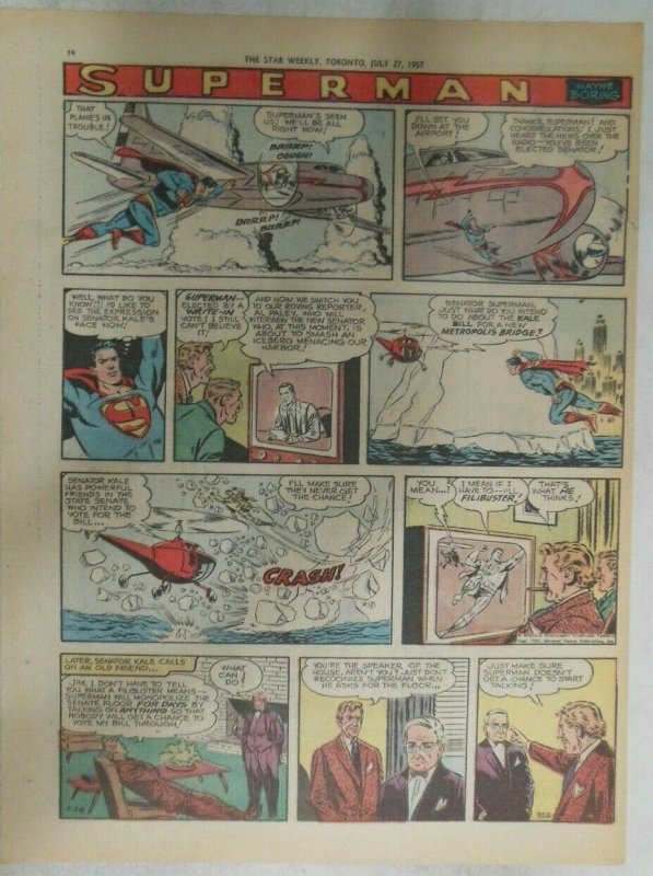 Superman Sunday Page #926 by Wayne Boring from 7/28/1957 Size ~11 x 15 inches