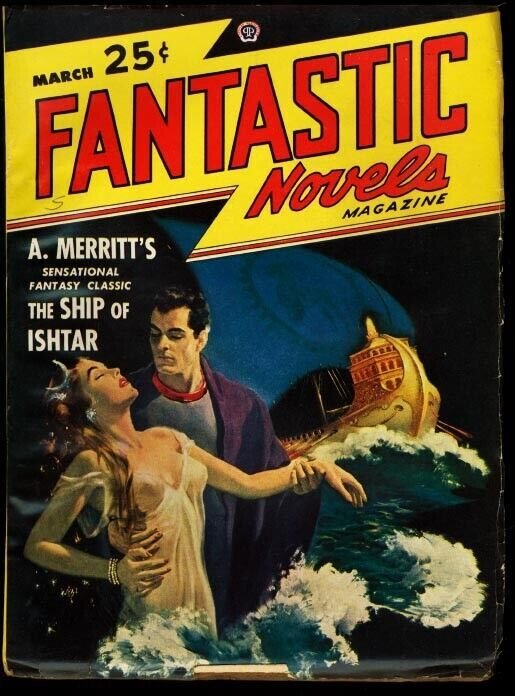 FANTASTIC NOVELS 1948 MAR-VIRGIL FINLAY-OCCULT PULP VF