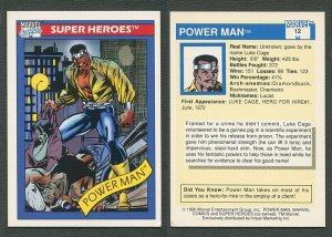 1990 Marvel Comics Card  #12 ( Luke Cage )  NM