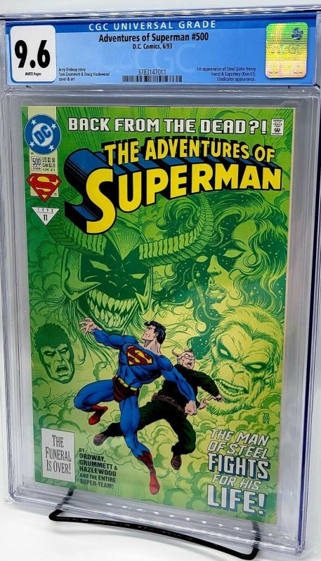 Adv. of Superman #500 CGC 9.6 (June 1993, DC Comics) 1st app Steel + Superboy 