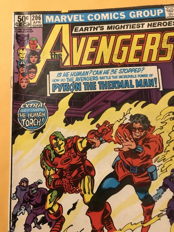 THE AVENGERS #206 : Marvel 4/81 Fn+; Iron Man, Wonder Man; Gene Colan art