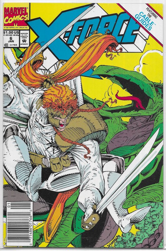 X-Force (vol. 1, 1991) #  6 (ns.) VG Nicieza/Liefeld, Sauron, Brotherhood