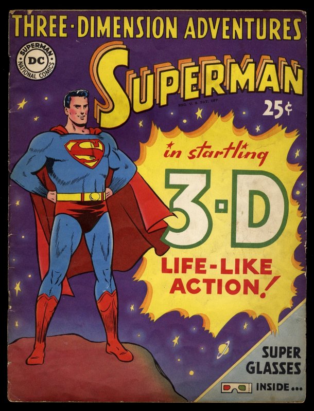 Three-Dimension Adventures (1953) #1 VG 4.0 3D Glasses Included! Superman!