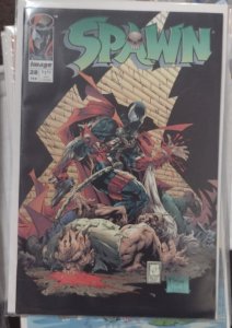 SPAWN  # 28 IMAGE 1995  TODD MCFARLANE GREG  CAPULO MEETS   WANDA +ANGELA PIN UP