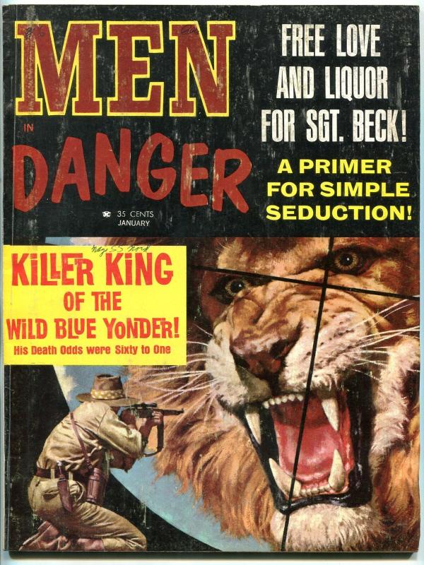 Men In Danger Magazine January 1965-Blaze Starr-Capuchin Monastery- Billy Barker