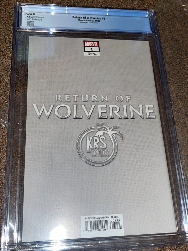 Return of Wolverine 1 (2018), Mayhew KRS Comics Variant Cover, CGC Graded 9.8
