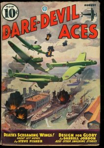 DARE-DEVIL ACES 1936 AUG-WWI BOMBING CVR-PULP FN