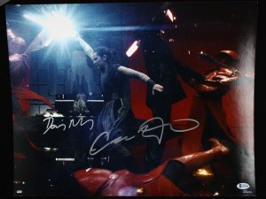 Rey & Kylo Ren VS Praetorian Guards Print - Signed by Daisy Ridley & Adam Driver