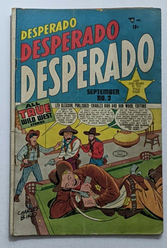 Desperado #3 (Sept 1948, Lev Gleason) Good 2.0 Charles Biro cover