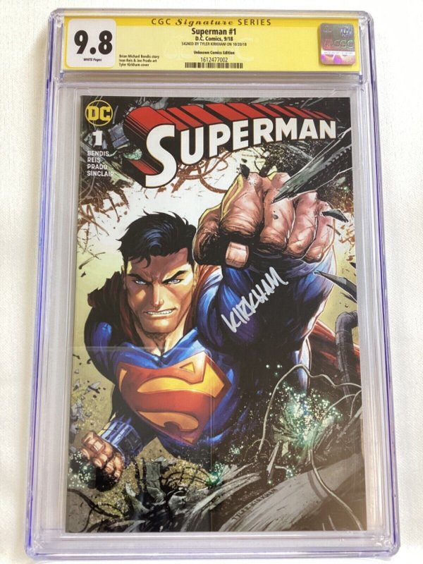 Superman #1 - CGC 9.8 - DC - 2018 - Unknown Comics variant! Tyler Kirkham auto!