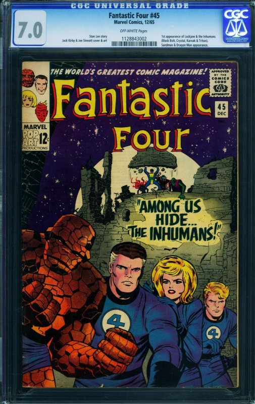 Fantastic Four #45  CGC 7.0-comic book First Inhumans- 1128843002