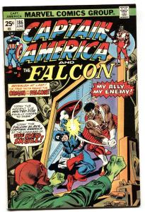 CAPTAIN AMERICA #186 Comic Book 1974-FALCON-ORIGIN issue- VF+