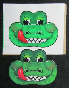 HALLOWEEN Cartoon Alligator Face 12x9