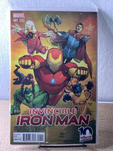 INVINCIBLE IRON MAN #1 NM NYCC 10TH ANNIVERSARY  VARIANT - VERY RARE 759606083060