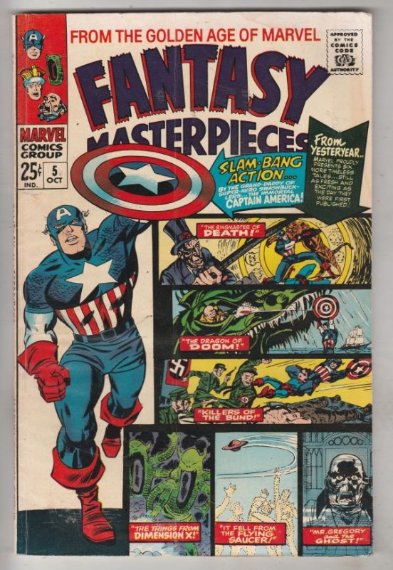 Fantasy Masterpieces #5 (Oct-66) FN/VF Mid-High-Grade Captain America, Bucky ...