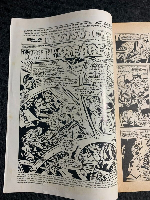 1975 THE INVADERS Australian Comic #4 VG/FN 5.0 Frank Robbins