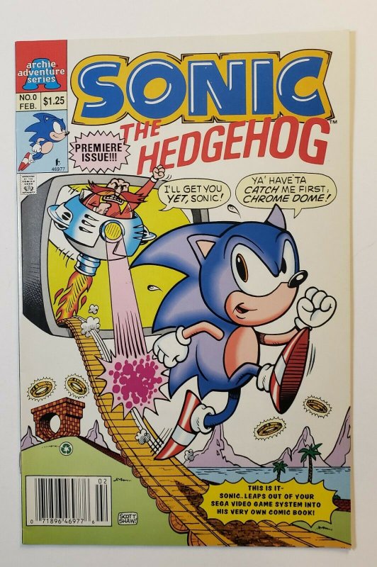 Sonic The hedgehog #0 Archie Adventure Series 1993 VF+ Premiere Issue cartoon 