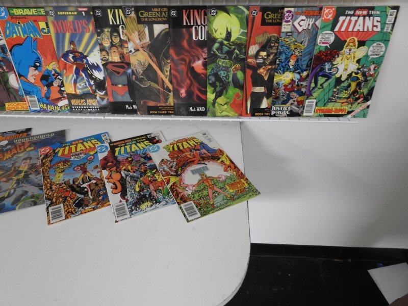 Huge Lot of 130+ Comics W/ Batman, Teen Titans, Superman Avg. VG/F Condition.