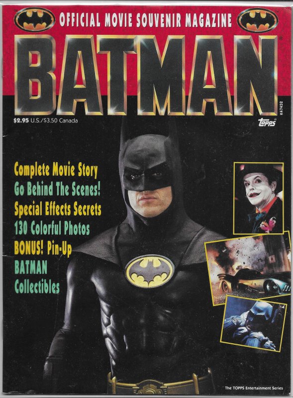 Batman Official Souvenir Magazine VG 1989 movie Keaton/Nicholson, Joker