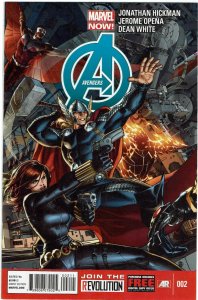 Avengers #2 (2013 v5) Jonathan Hickman Hulk Captain America NM