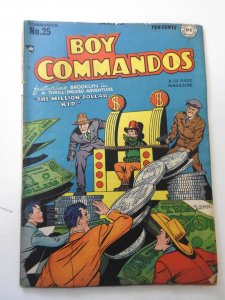 Boy Commandos #25 (1948) GD Condition moisture damage, mold