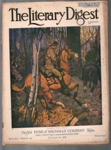 Literary Digest 11/16/1918-WWI cover-photos-info-ads-pulp thrills-G/VG