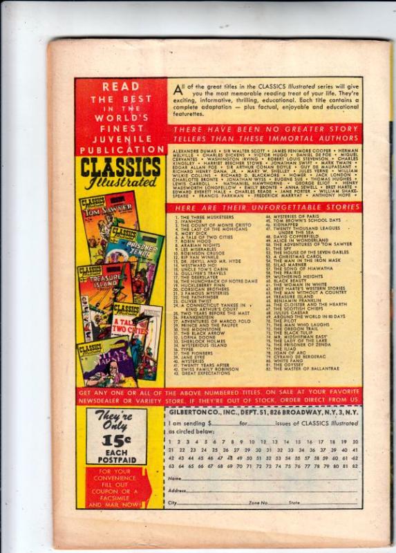 Classics Illustrated #82 (Apr-51) FN- Mid-Grade 