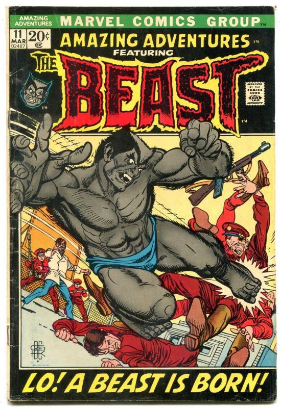 Amazing Adventures #11 comic book 1972 marvel First furry beast x-men vg/f