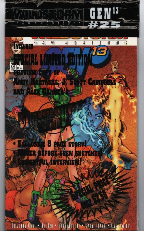 GEN 13 #25 Sealed Polybag with Danger Girl Preview J Scott Campbell (1997) NM 