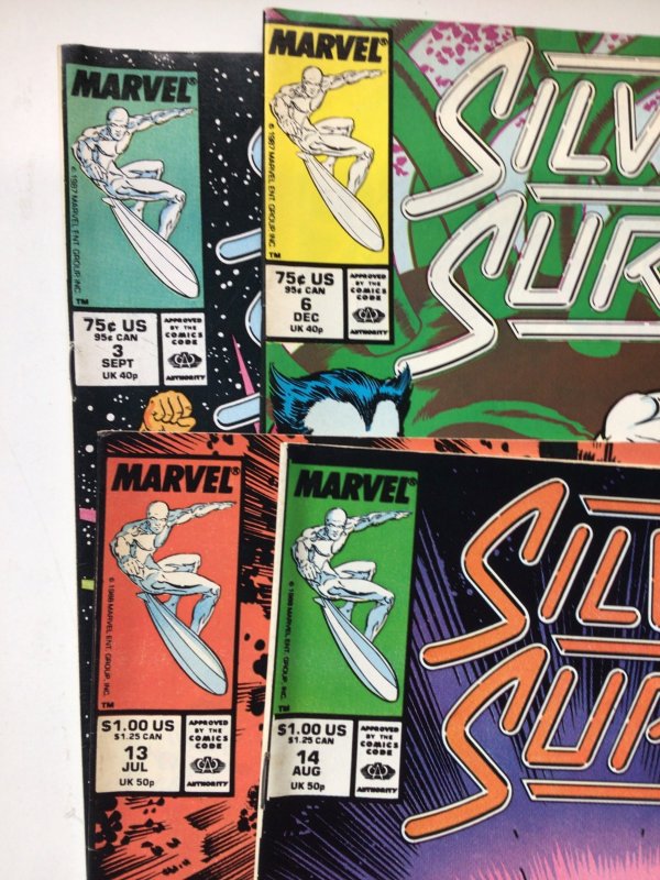 Silver Surfer #3, 6, 13 & 14 (1987-88) Lot of 4 Marvel Comics