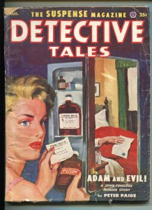 DETECTIVE TALES 08/1953-POPULAR PUBS-TERROR-CRIME-PULP-HARD BOILED-POISON-vg