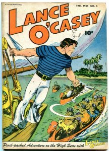 LANCE O'CASEY #3 1946-FAWCETT COMICS-NATIVES ATTACK CVR FN