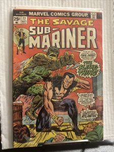 Sub-Mariner # 72 Sept 1974 Marvel Namor Dan Adkins Value Stamp 100 Galactus