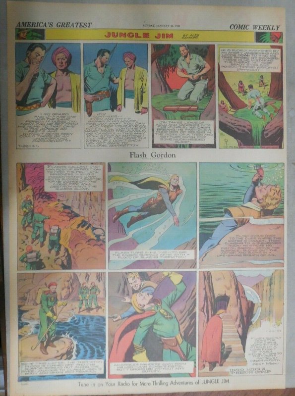 Flash Gordon Sunday by Alex Raymond from 1/26/1941 Large Full Page Size !